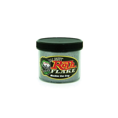 Roth Flake & Pearl Product Machine Gun Gray Solid Metal Flake, Standard .015 Size, 2oz Jar RF110